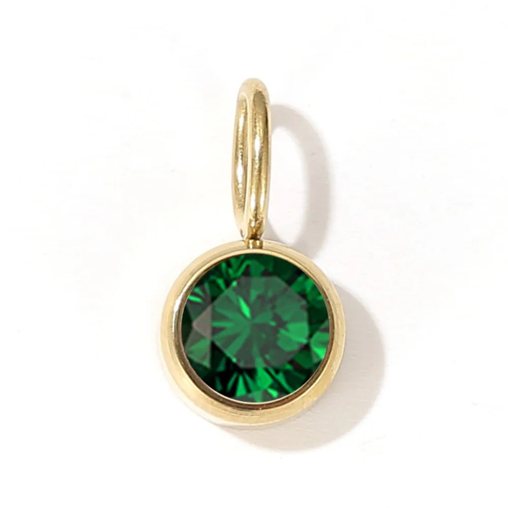 12 Color Birthstone Pendant Month Zirconia for Necklace Color Stone DIY Charms Accessories Birthday Gift Jewelry Vera Lux