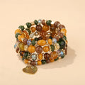 4Pcs/set Boho Ethnic Heart Beaded Bracelet Set For Women Handmade Crystal Beads Chain Bangle Female Bohemia Jewelry Gift Vera Lux