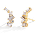 MINTYBOX Moissanite Stud Earrings for Women S925 Sterling Silver Lab Diamond Baguette shape Irregular Earring Engagement Jewelry Vera Lux