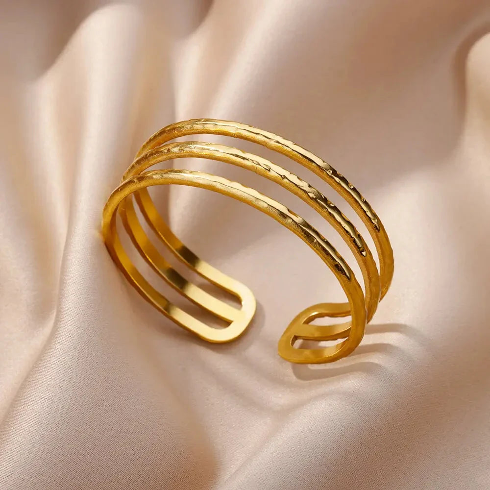 Stainless Steel Bangles Bracelet for Women Gold Plated Luxury Multi-layer Bracelets 2023 Free Shipping Jewelry pulseras mujer Vera Lux