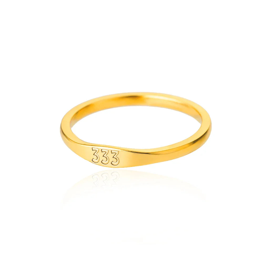 111 222 333 444 555 666 777 999 Angel Number Rings For Women Stainless Steel Ring Vintage Aesthetic Retro Jewelry anillos 2025 Vera Lux