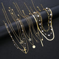 11 Pcs Simple Pearl Choker Necklaces Set for Women Fashion Layered Chain Star Cross Heart Pendant Charms Necklace Jewelry Gifts Vera Lux