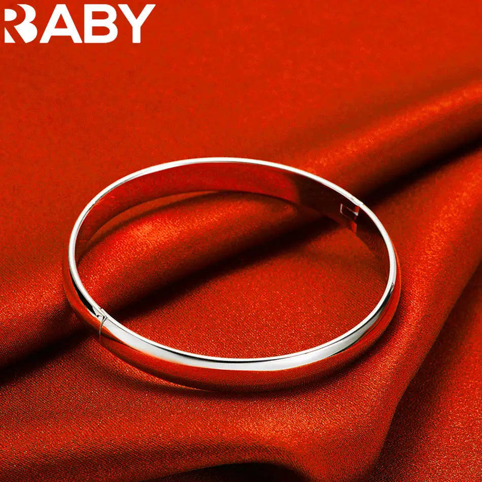URBABY 925 Sterling Silver Design Round Bangle For Women Creativity Gifts Street All-match Party And Daily Wear Vera Lux