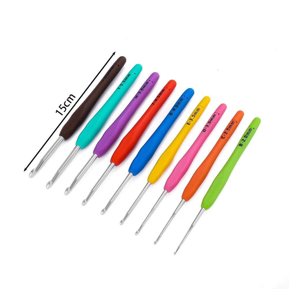 1pc Crochet Hooks Hand Knitted Crochet Colorful Rubber Handle Knitting Ergonomics Handle DIY  Jewelry Making Crochet Vera Lux