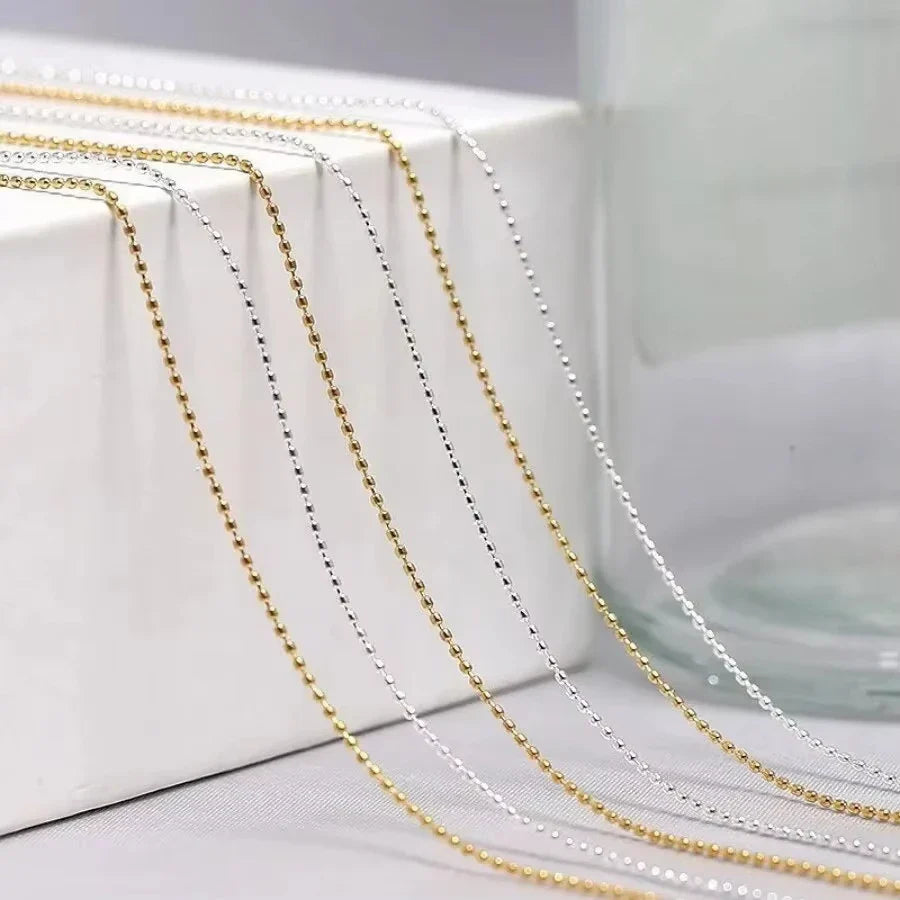 1M/Pack 0.8mm Gold Silver Nail Bead Chain Charm Ellipse Stone Nail Art Decorations Giltter Metal Steel Ball Jewelry Accessory Vera Lux