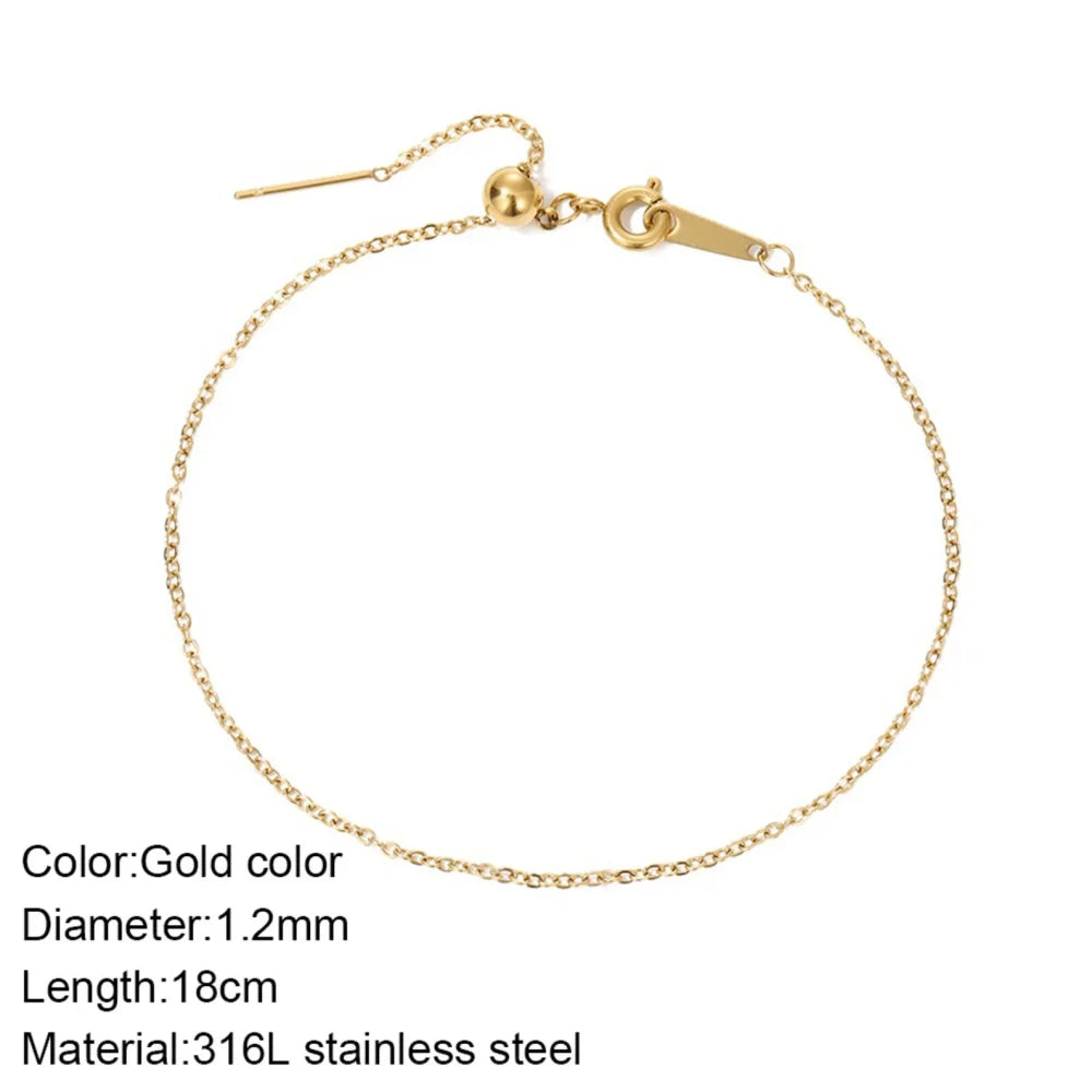 SUNIBI Heart Initial 26 Letter Bracelet for Woman DIY Simple Stainless Steel Adjustable Bracelets Jewelry Wholesale Dropshipping Vera Lux