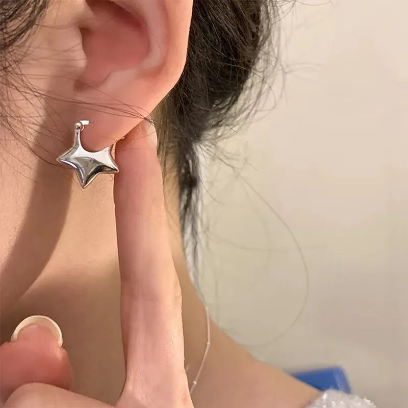 925 Sterling Silver Vintage Simple Star Earrings For Women Trendy Earring Jewelry Prevent Allergy Party Accessories Gift Vera Lux