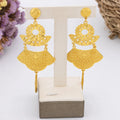 Ethiopia Gold Plated Necklace Chain for Women New Design Bold Earrings 18k Gold Color Lady Elegant Evening Party Jewelry Gift Vera Lux
