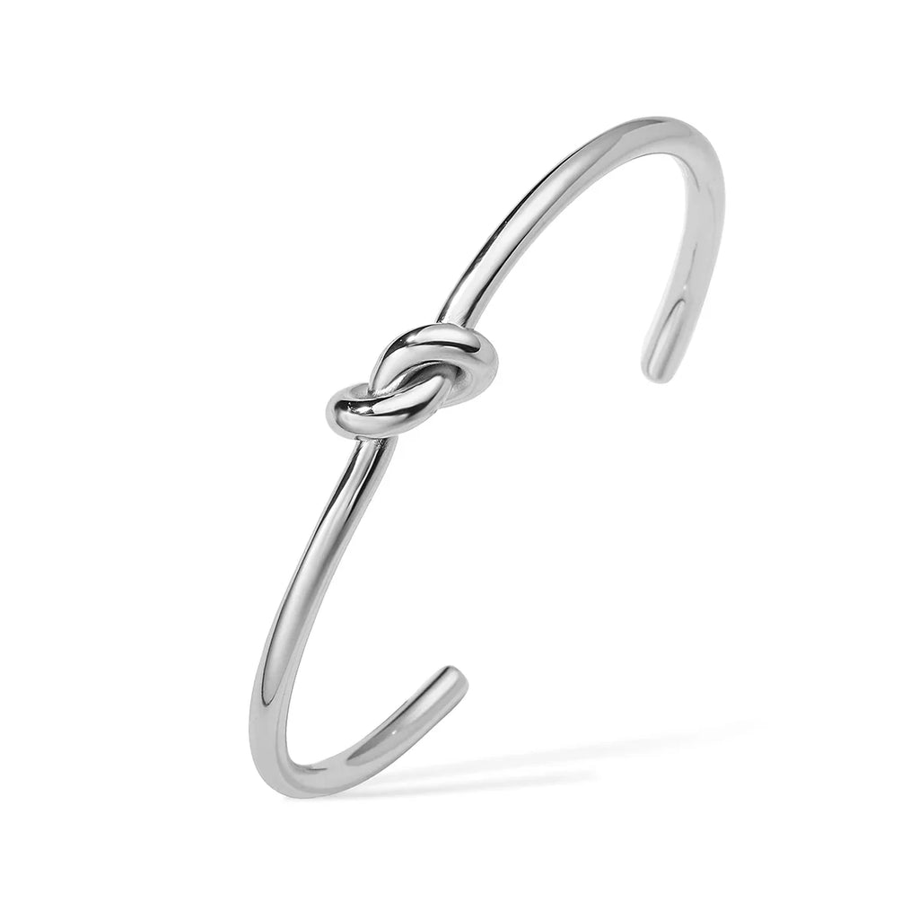 NEWBUY 2026 New Arrival Silver/Gold Color knot Design Bangles For Women Non-Fading Stainless Steel Jewelry Vera Lux