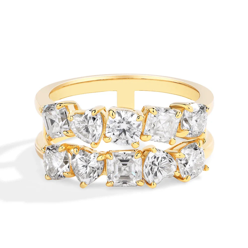 MINTYBOX 3.5ct Moissanite Wedding Band Ring with Lab Diamond S925 Sterling Silver Engagement Rings For Women Fine Jewelry Gift Vera Lux