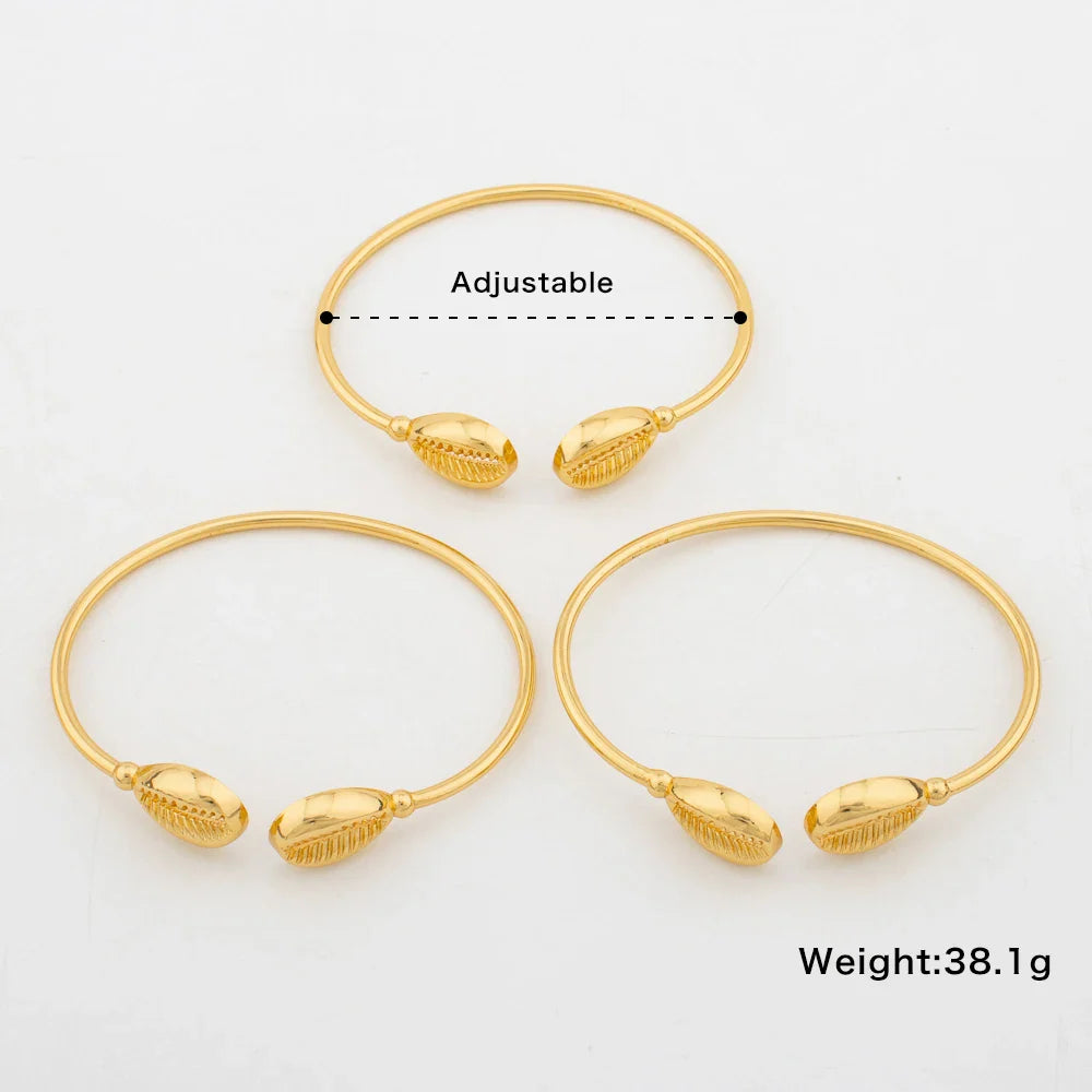 Gold Color Cuff Bangle Set for African Women Exquisite Charm Bangle New Design Hand Bracelet Jewelry Set Accessories wholesale Vera Lux