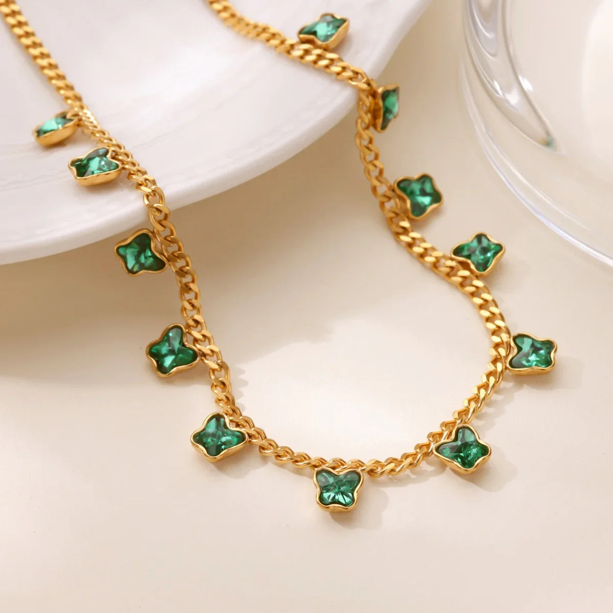 Luxury Zircon Butterfly Pendant Necklaces For Women Stainless Steel Gold Color Chain Collar Necklace 2025 New Wedding Jewelry Vera Lux