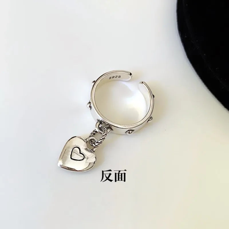 925 Sterling Silver Heart Pendant Adjustable Rings For Women Wedding Luxury Jewelry Wholesale  and Vera Lux