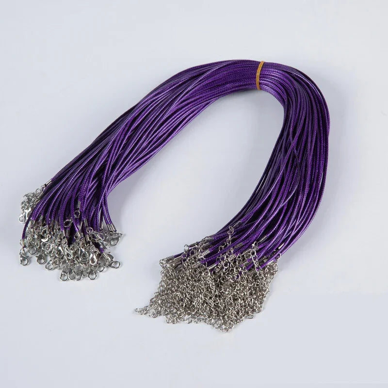 100Pcs Colorful Wax Leather Snake Necklace Women Men Cord String Rope Wire Extender Chain For Jewelry Making Bulk Wholesale Vera Lux