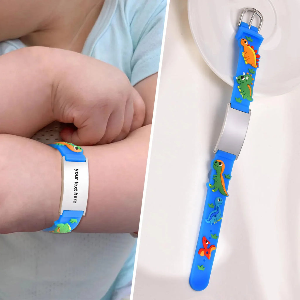 Customzied Personalized ID Bracelet for Little Girls Boys, Silicone Bracelet Adjustable, Engrave Quotes Inspirational Gift Vera Lux
