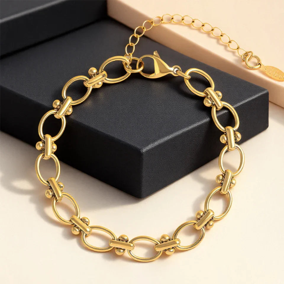 Yupsk 3Pcs Gold Color Stainless Steel Stacked Bangle Bracelets for Women Exquisite Inlaid Zircon Waterproof Party Jewelry Vera Lux