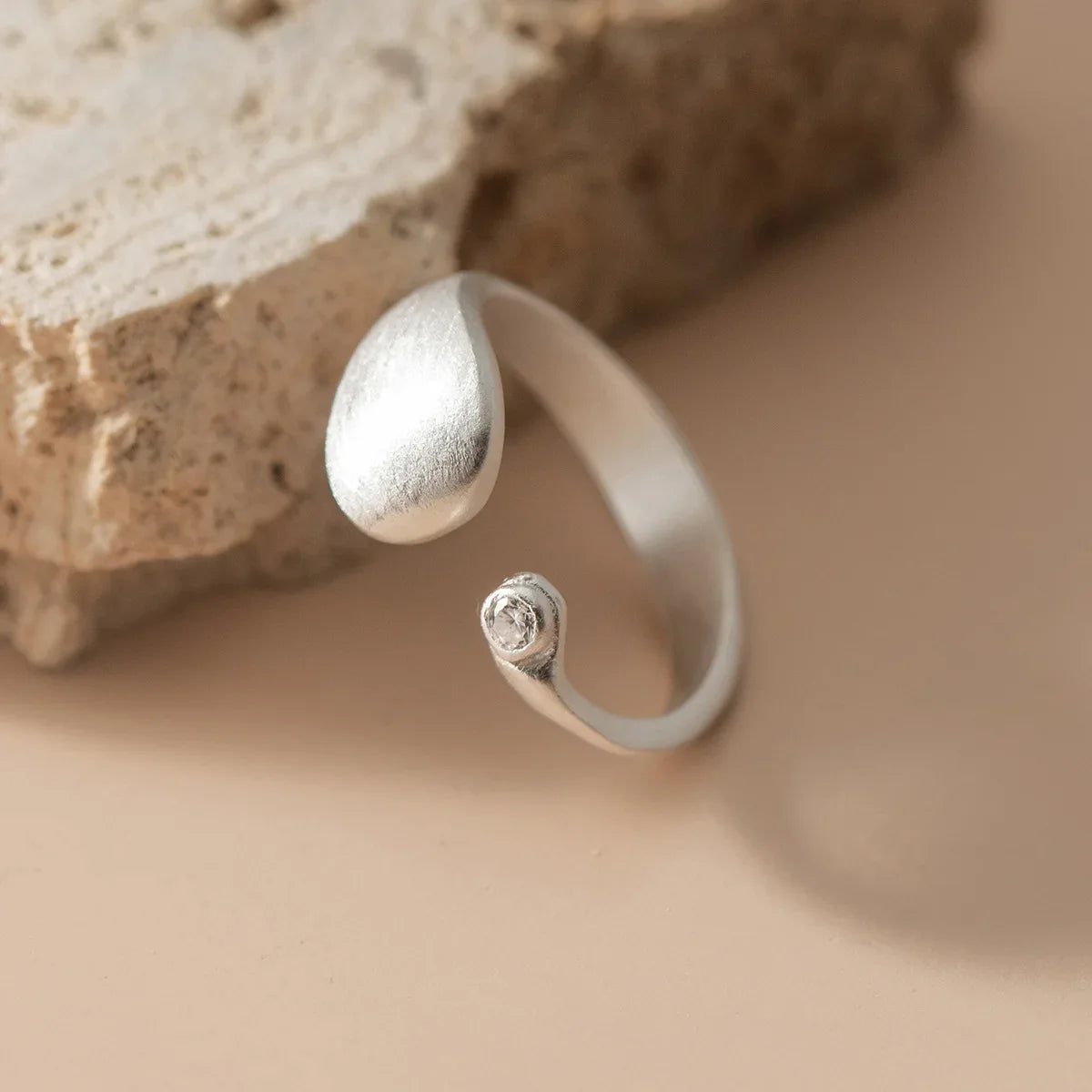 925 Sterling Silver Matte Finish Geometry Adjustable Rings For Women Wedding Fine Jewelry Accessories Jewellery Argent 925 Vera Lux