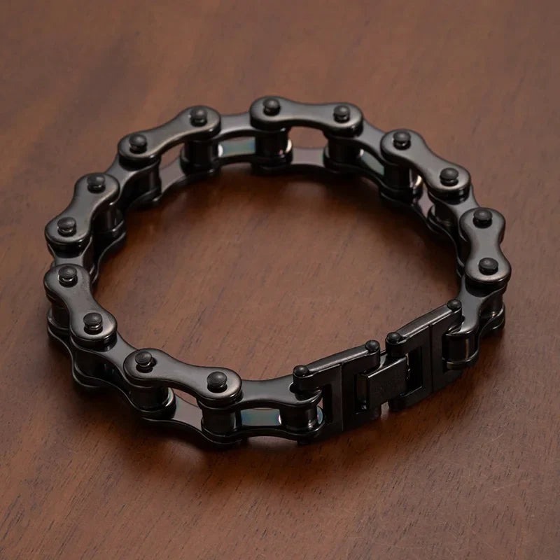 1Pcs Men's Stainless Steel Bracelet Creative Imitation Bicycle Chain Bracelet Trendy Punk Style Daily Wear Accessories Vera Lux