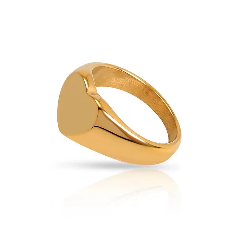 Couple Heart Ring 316 Stainless Steel Punk Style Geometric Jewelry Personalized Ring Gift for Women Valentine's Day Vera Lux