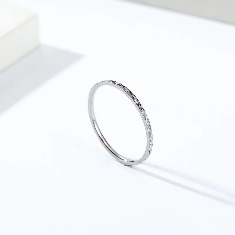 1mm Thin Stackable Ring Stainless Steel Faceted Knuckle Midi Ring for Women Girl Size 3-10 Vera Lux