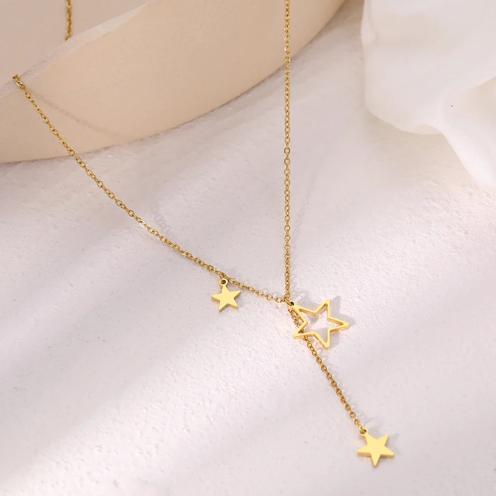Stainless Steel Necklaces Exquisite Stars Tassel Pendants Temperament Chain Everyday Wear Necklace For Women Jewelry Party Gifts Vera Lux