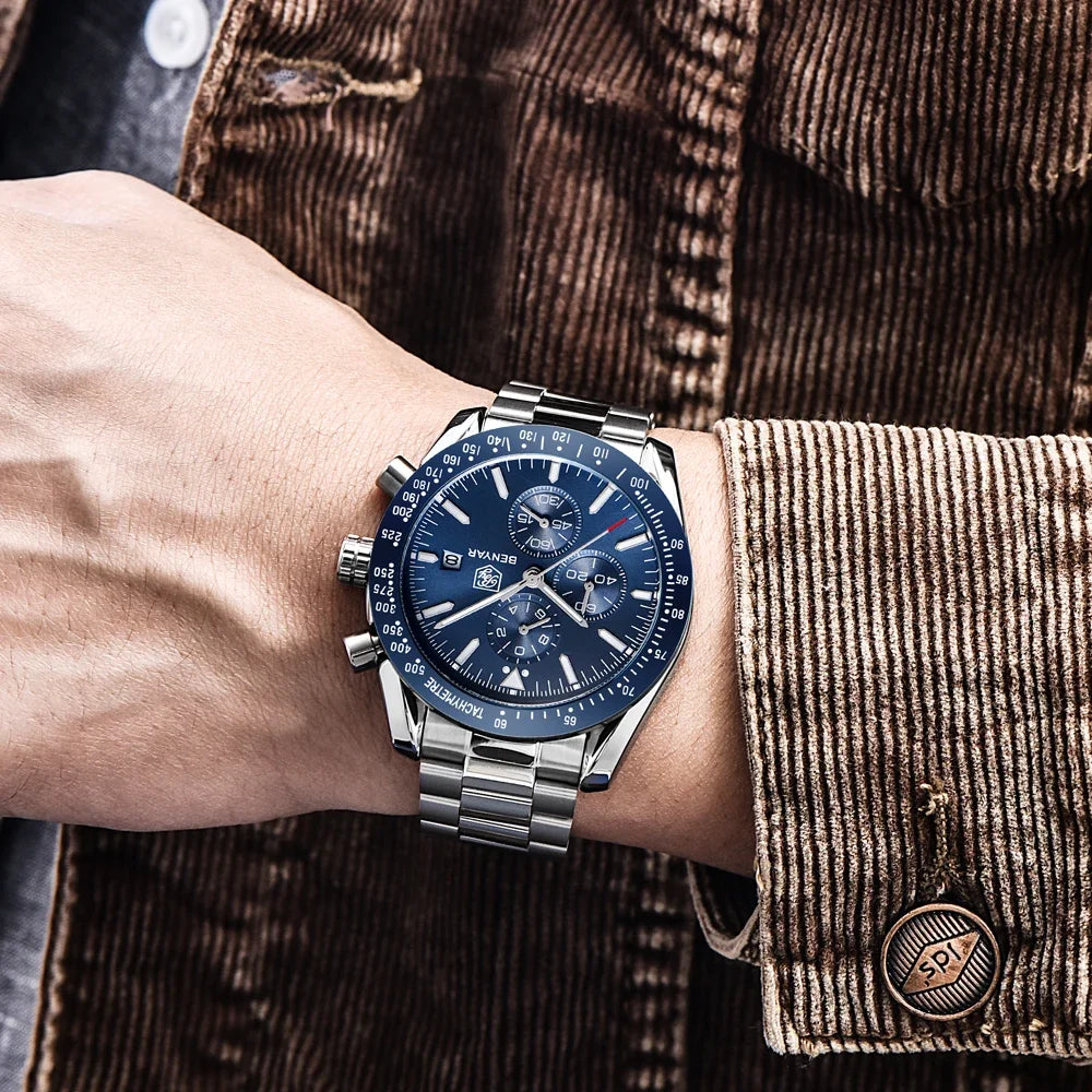 Men Watch BENYAR Top Brand Luxury Full Steel Business Quartz Watch Men Casual Waterproof Sports Watches Clock Relogio Masculino Vera Lux