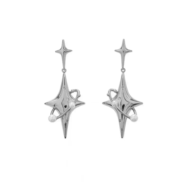 Y2K Star Drop Earrings Cool Girl Harajuku Creative Planet Pearl Crystal Stars Earings Korean Fashion for Women PunkJewelry Vera Lux