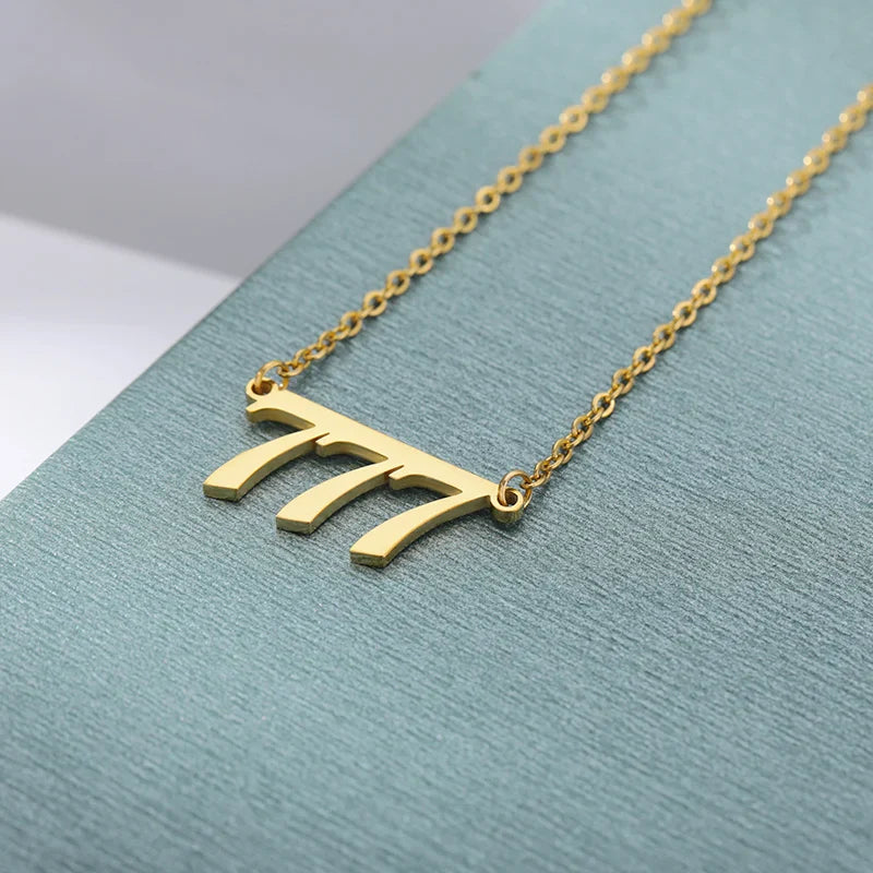 Vintage 111 444 555 666 777 888 999 Angel Number Necklace For Women Stainless Steel Chains Collar Choker Goth Aesthetic Jewelry Vera Lux