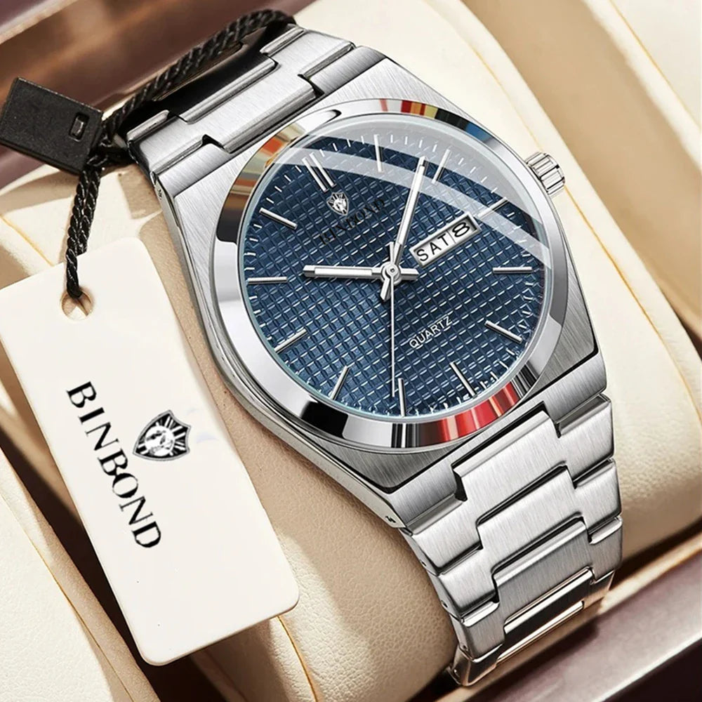 Fashion Quartz Wristwatches New Brand Simple Style Sky Blue Luxury Watch Man Automatic Watches For Men Clock Mens Gifts Reloj Vera Lux