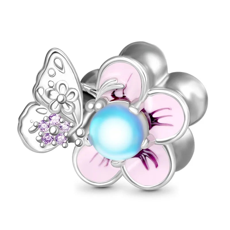 2026 925 Silver Flower, Butterfly, Highland Cow, Motorcycle Pendant Fit European Original Bracelet DIY Jewelry Exquisite Jewelry Vera Lux