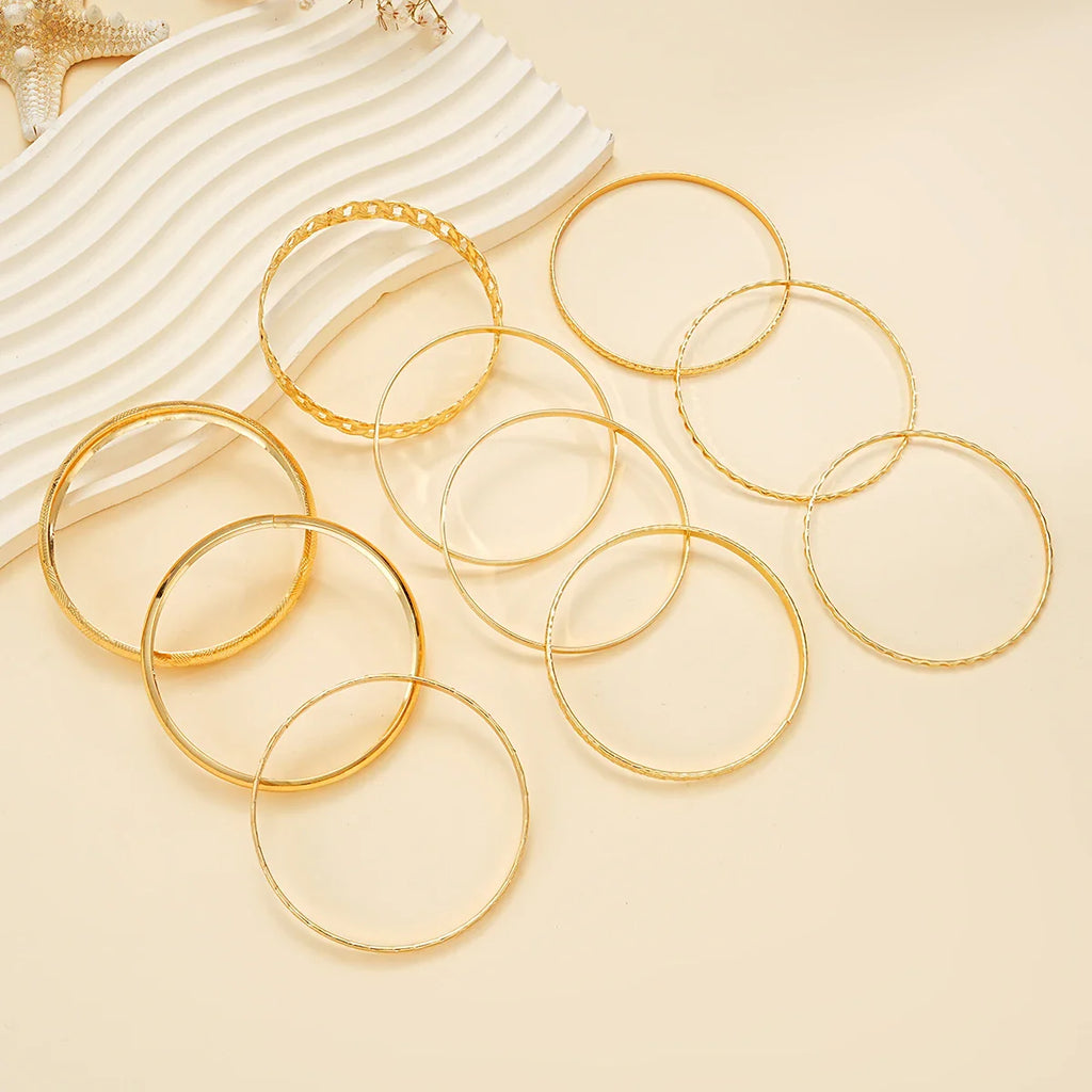 10 Pcs Punk Trendy Multilayer Bracelets Set for Women Elegant Delicate Twist Sparkling Adjustable Bangles Jewelry Couples Gifts Vera Lux