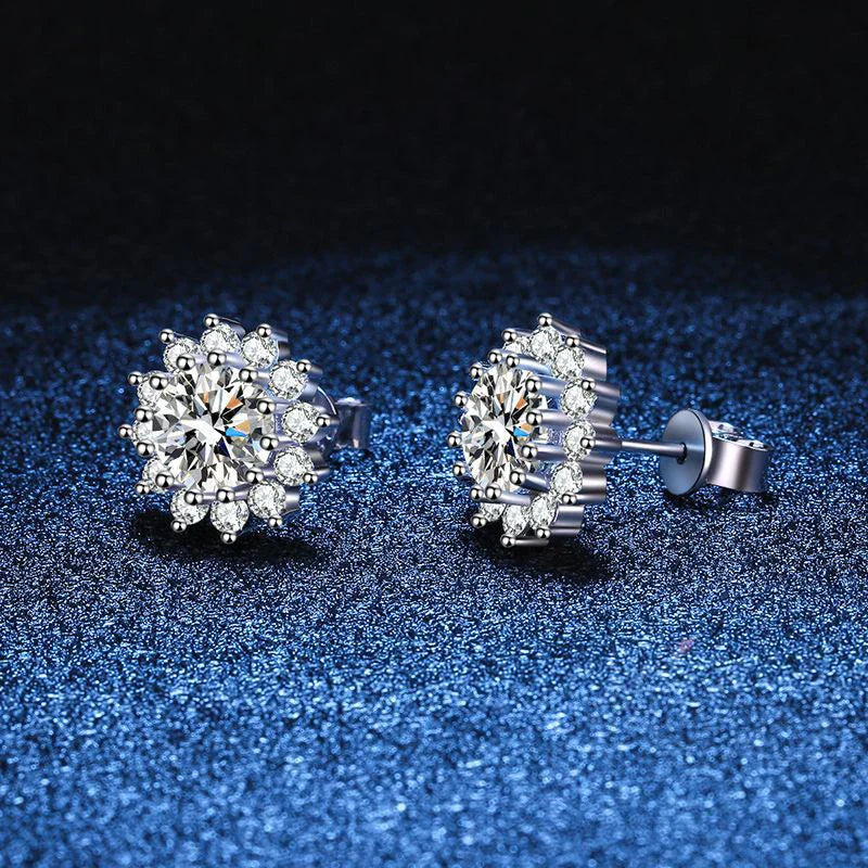 NeeTim 1CT Moissanite Earring For Women Girl 925 Sterling Silver Sparkling Diamond Ear Studs Wedding Engagement Jewelry Gift Vera Lux
