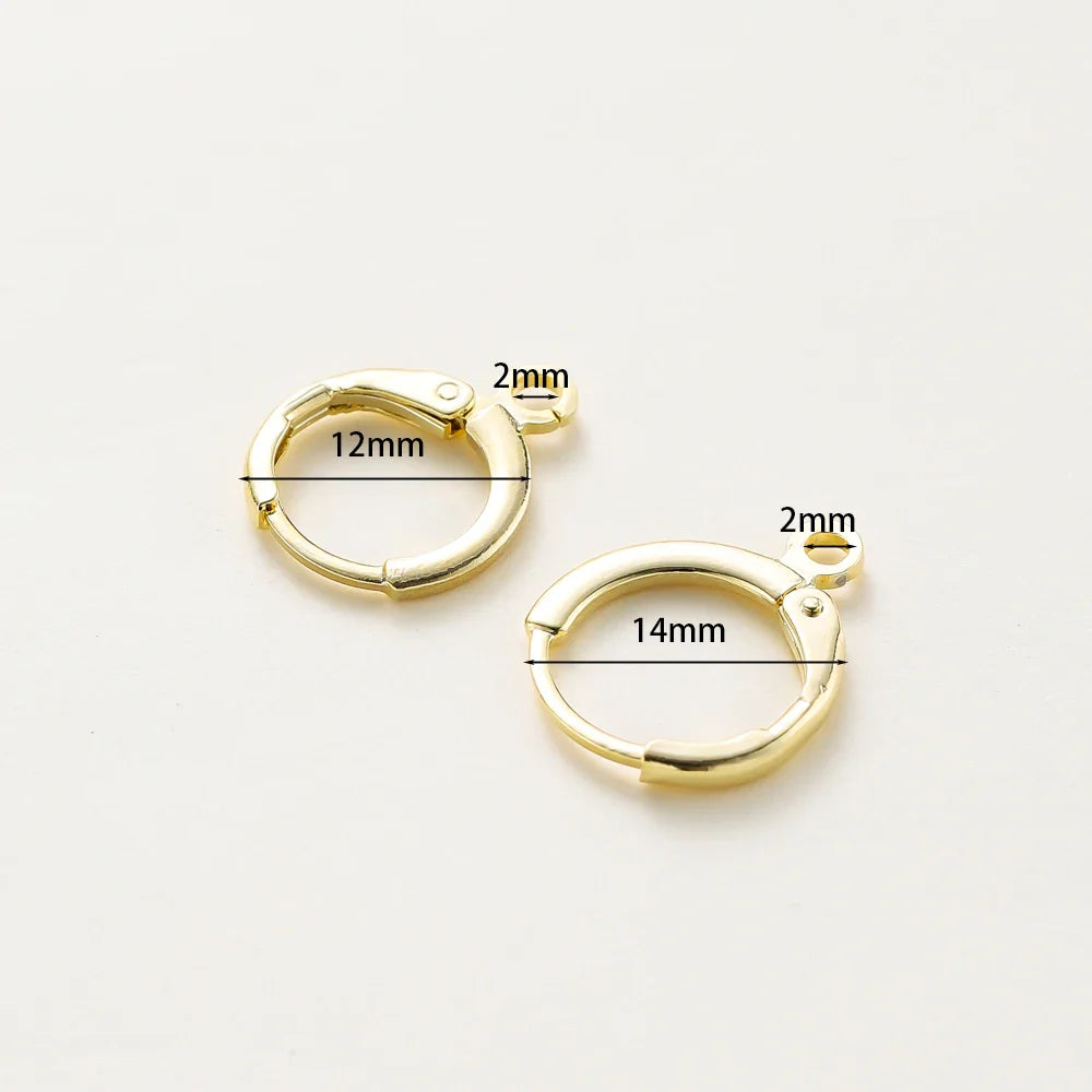 10pcs 14K 18K Gold Plated Brass France Blank Round Opening Earing Hook Ear Pendant Clips Loop For DIY Jewelry Making Findings Vera Lux