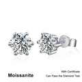 NeeTim 0.1ct-3ct D Color Moissanite Stud Earrings Lab Diamond 925 Sterling Silver with Gold Plated Earring Wedding Party Jewelry Vera Lux