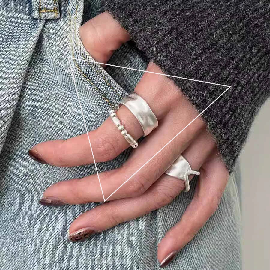 925 Sterling Silver Chain Knot Ring For Women Wrap Wide Band Rock Geometry Punk Jewelry Gift Wholesale Dropshipping Vera Lux