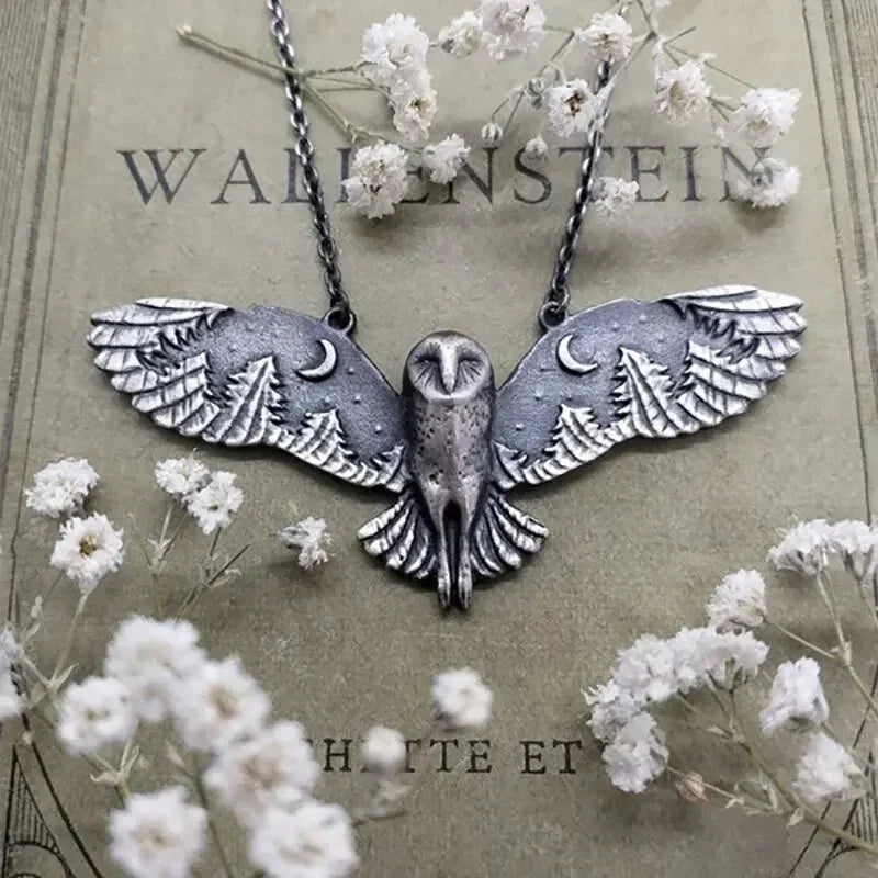 1pcs Vintage Necklace For Men And Women Creative Owl Pendant Wings Flying Holiday Jewelry Femstylo