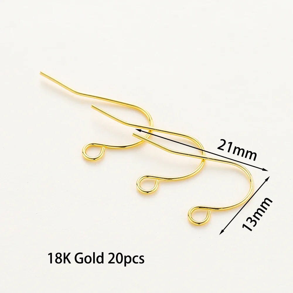 20pcs/lot 6 Styles 14K 18K Gold Plated Earring Wires With Ear Hook Earrings Clasp Findings Supplies For  DIY Jewelry Making Vera Lux
