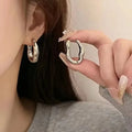 Personality Irregular Wavy Pleated Hoop Earrings for Women New Charm Gold Color Stainless Steel Dangle Jewelry Accessories Gift Vera Lux