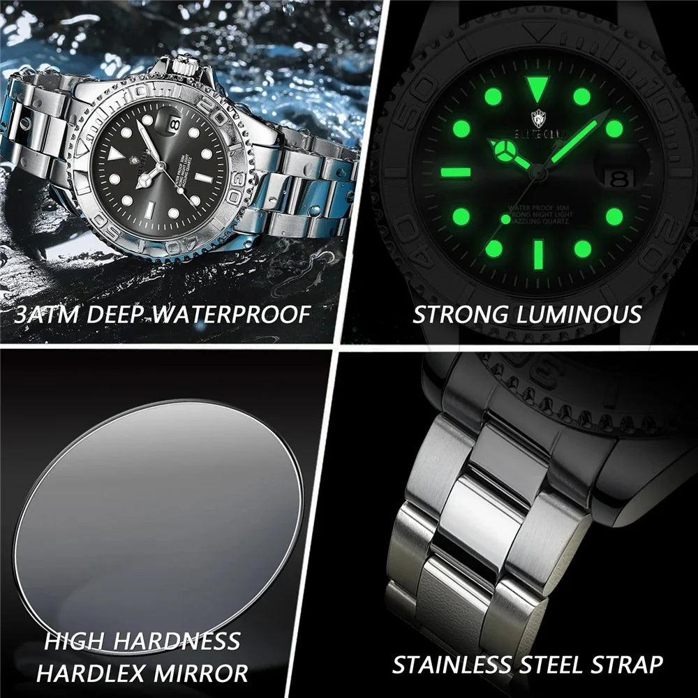 Luxury Watch Man High Quality New Brand Sports Fashion Quartz Wristwatches Men Gifts Automatic Watches Mens Coffee Digital Clock Vera Lux