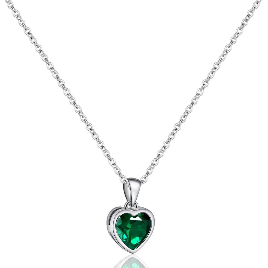 925 Sterling Silver Red Greem Blue Heart Zircon Neck Chain Pendants Necklaces For Women Luxury Jewelry Accessories Argent 925 Vera Lux