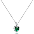 925 Sterling Silver Red Greem Blue Heart Zircon Neck Chain Pendants Necklaces For Women Luxury Jewelry Accessories Argent 925 Vera Lux