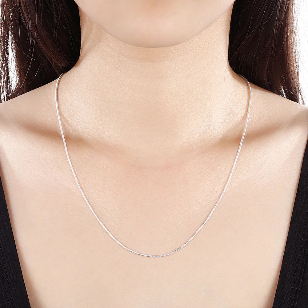 10pcs wholesale 925 sterling silver 1MM snake chain necklace for women man 16-30inches fashion party wedding Jewelry gifts Vera Lux