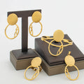Luxury Earrings with Ring Jewelry Set for Party 18k Gold Color Clip Earrings and Finger Ring 2Pcs Set for Weddings Bridal Gifts Vera Lux