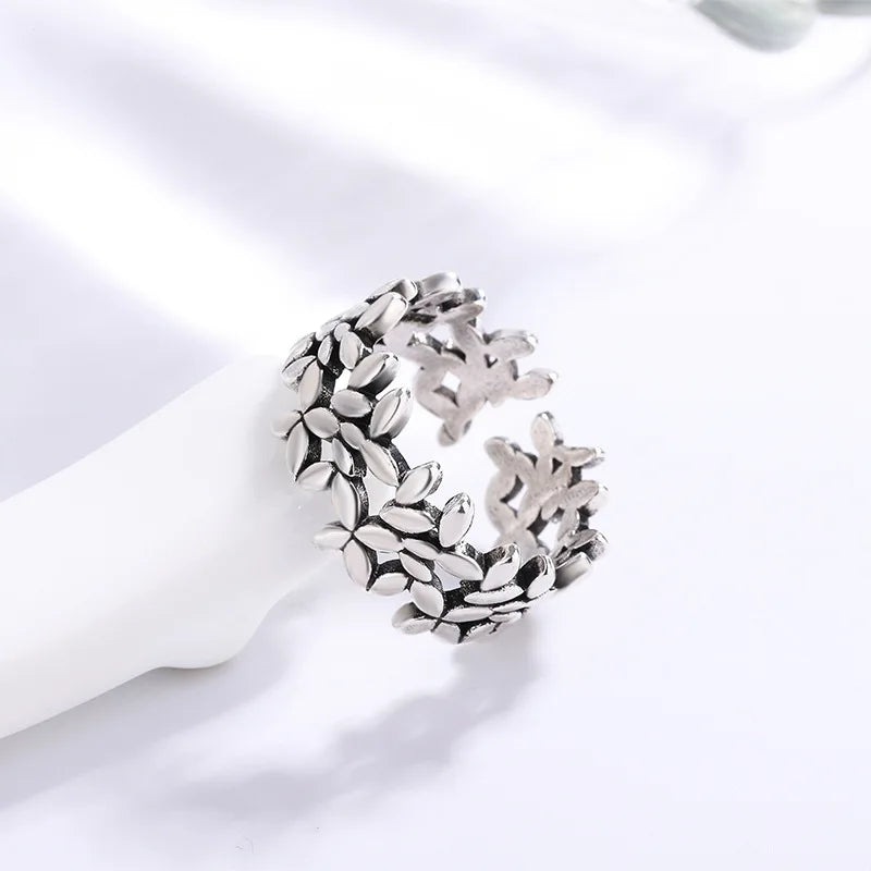 925 Sterling Silver Ring Small Leaf Plant Rings For Women Engagement Wedding Luxury Jewelry Cheap Things With Vera Lux