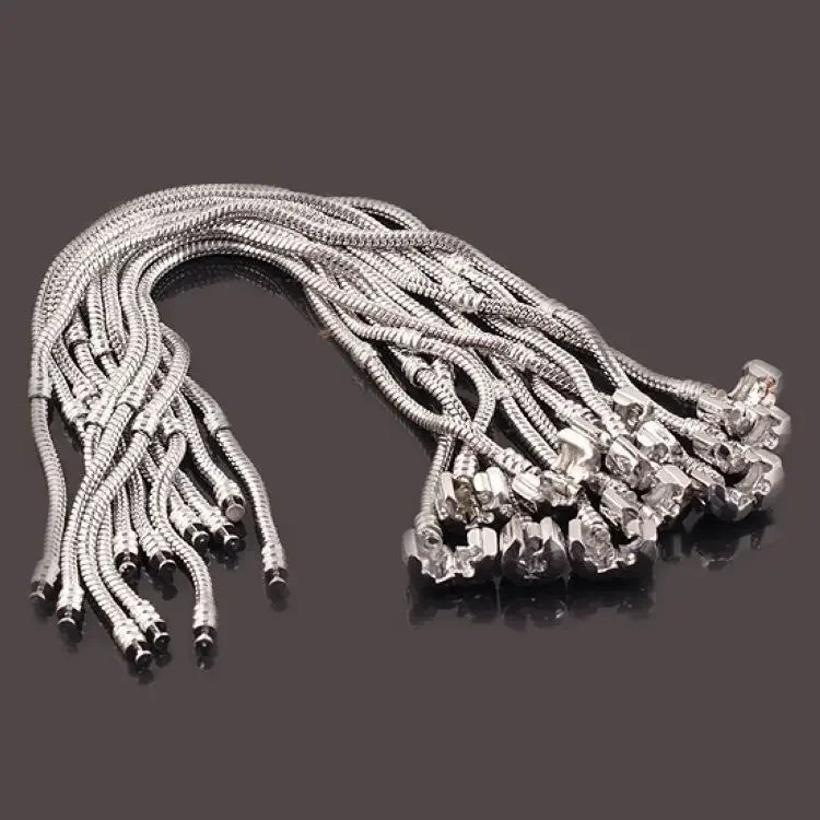 Original 925 Sterling Silver Snake Bone Charm Bracelet Bangle Fine Jewelry Basic Charm Bracelets for Women men Party DIY Jewelry Vera Lux