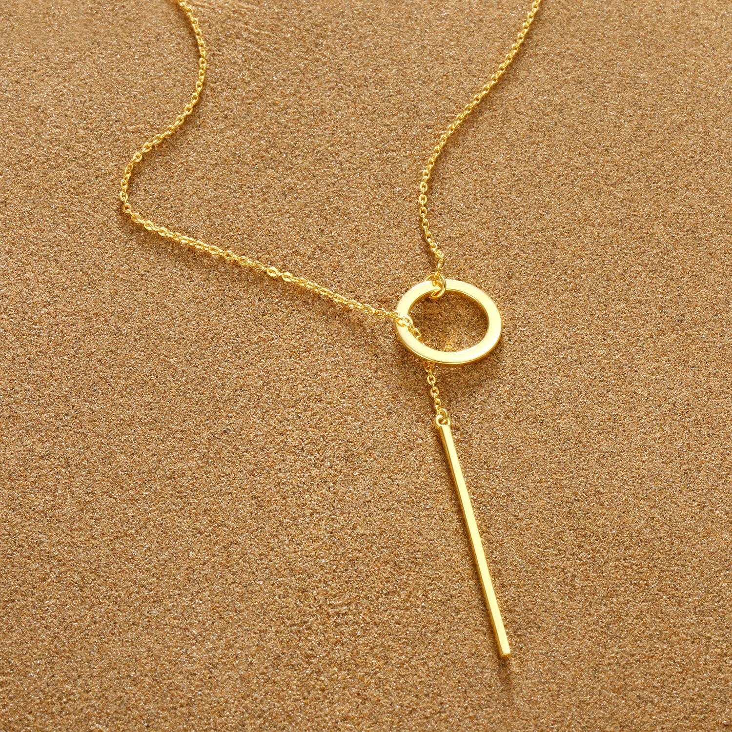 Minimalist Round Stick Pendant Necklace for Women Pearl Clavicle Necklace Leaves Long Chain Fashion Jewelry Statement Girl Gift Vera Lux