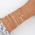 13Pcs/Set Stainless Steel Bracelet for Women, Silver Gold Color Multi Style Combination Chain, Waterproof Exquisite Jewelry Gift Vera Lux