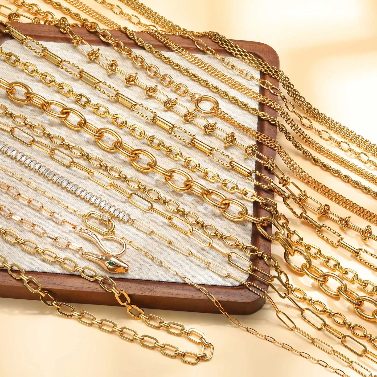 Chunky Gold Plated Link Necklace For Women, Stainless Steel Oval Thick Chain Choker Minimalist Jewelry Vera Lux