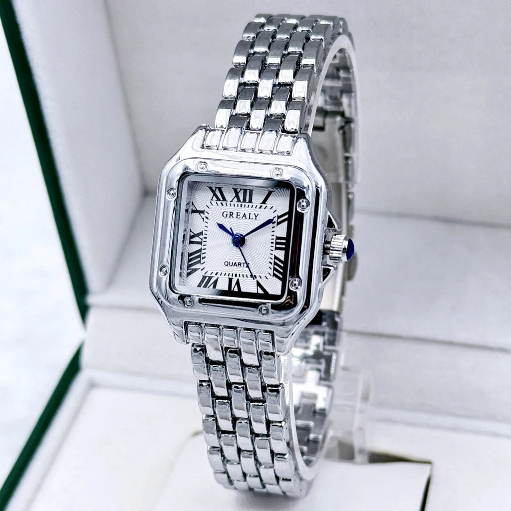 New Women Watch Light Luxury Brand Business Gold Stainless Steel Ladies Fashion Quartz Watches Female Clock Bracelet Wristwatch Vera Lux