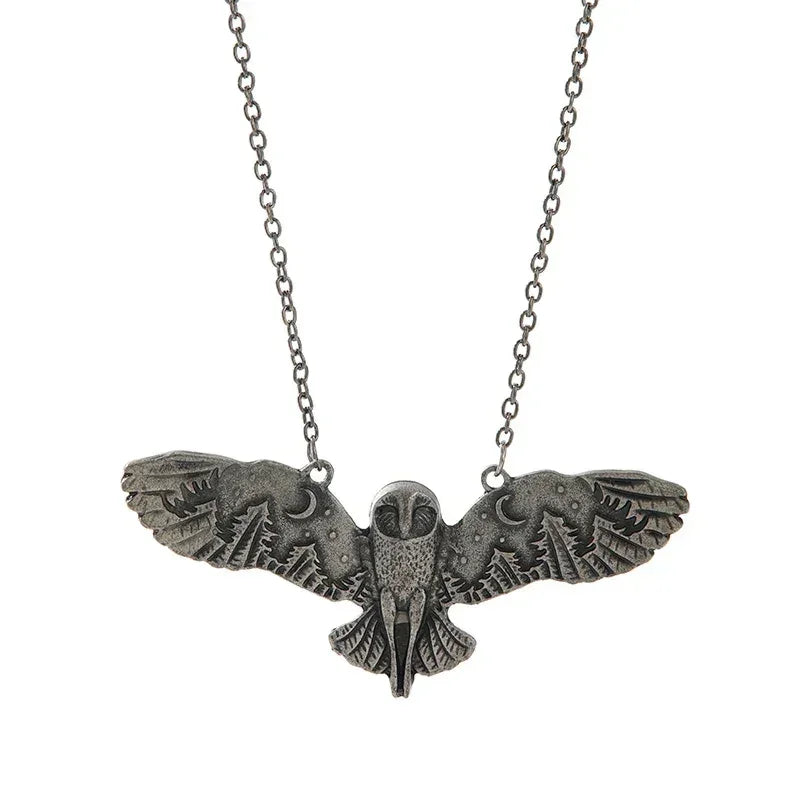 1pcs Vintage Necklace For Men And Women Creative Owl Pendant Wings Flying Holiday Jewelry Femstylo
